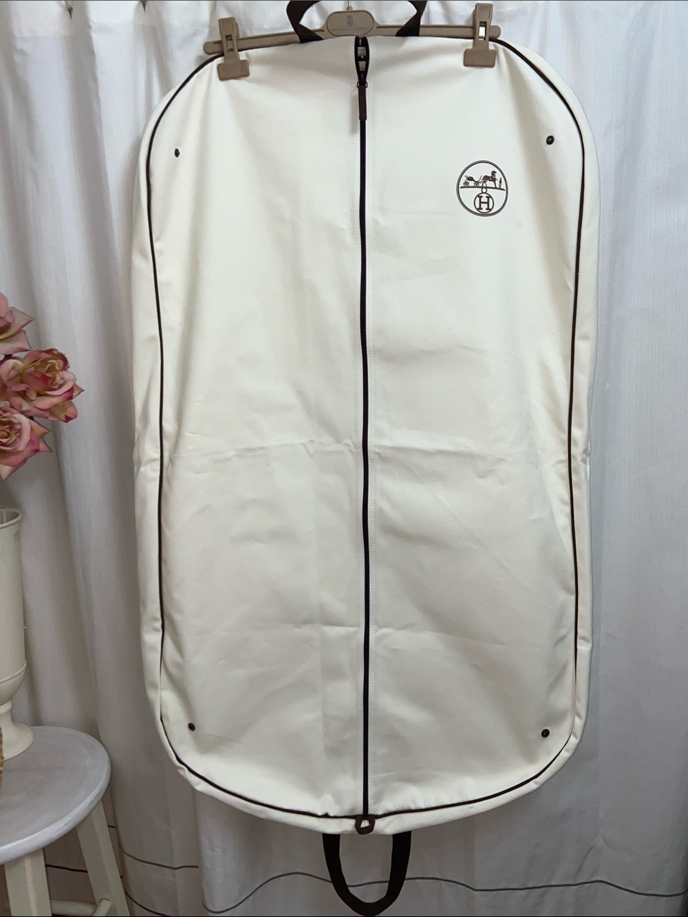 Hermes Paris Monogram Large Canvas Travel Garment Bag